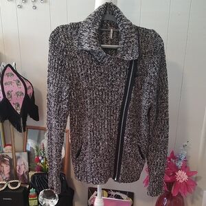Free People Knit Zipper Cardigan Size Medium